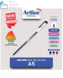 Katalog brosur image atk Isi Ulang Spidol misalnya Artline A5 Stick Gel Ink Pen Ballpoint Pulpen Pena Segitiga