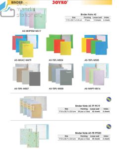 Contoh Binder Catatan Multiring isi Kertas Loose Leaf Joyko Binder Note A5-FR-PF520 merek Joyko