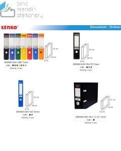 E-Katalog gambar stationery Penyimpanan File Kenko Ordner Easy File PP 75mm