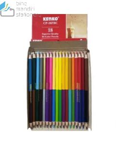 Katalog brosur gambar atk Pensil Warna type Kenko Pencil Bicolour CP-18 FBC Pensil Warna Dua Sisi